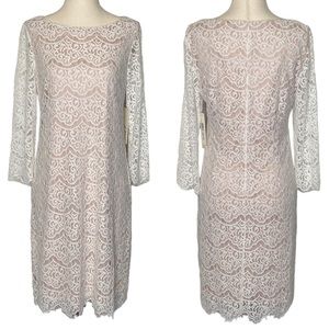 Eliza J. White Lace Shift Dress